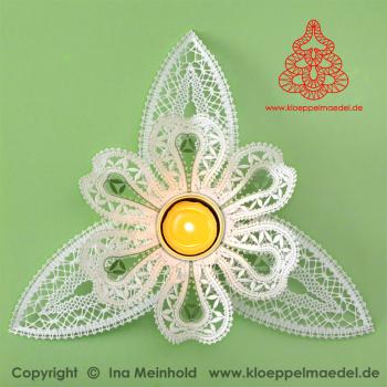 Preview: 502 Klöppelbrief Blüte "Schneeglöckchen" für Teelichthalter